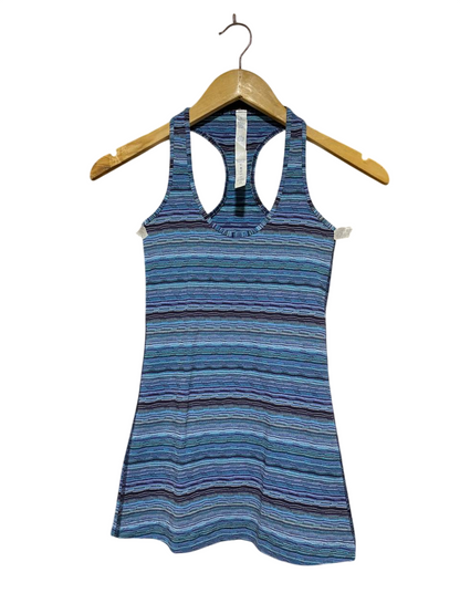 LULULEMON |XS| BUST 11| COOL RACERBACK TANK TOP - STRIATED SPACE DYE BLUE