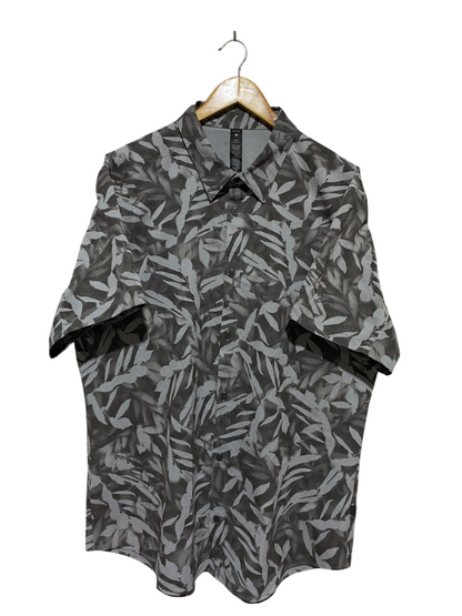 LULULEMON |XL| BUST 25| MASON PEAK SHORT SLEEVE SHIRT - GRAPHITE LEAF PRINT