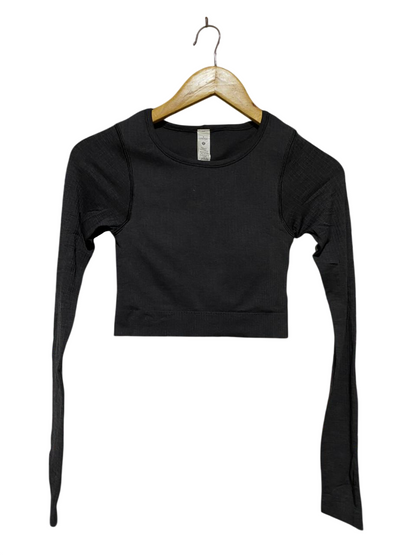 LULULEMON |XS| BUST 12| SWIFTLY TECH CROPPED LONG SLEEVE 2.0 - BLACK
