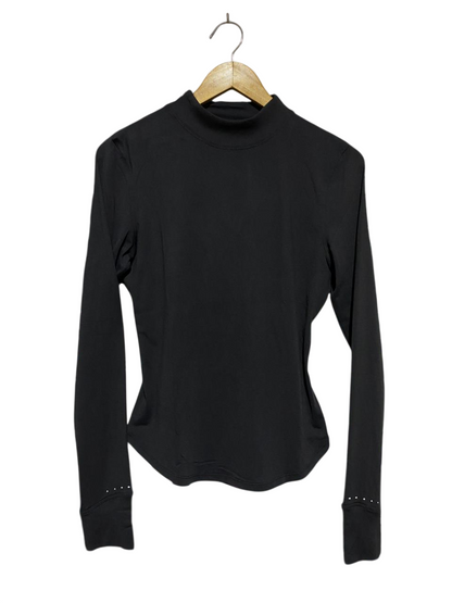 LULULEMON | S| BUST 16| MOCK NECK LONG SLEEVE TRAINING TOP – BLACK WITH REFLECTIVE