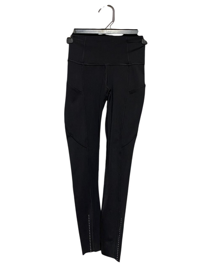 LULULEMON | XXS| WAIST 22| HIGH-RISE FAST AND FREE POCKET TIGHTS – SLEEK BLACK WITH REFLECTIVE