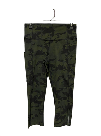 LULULEMON | M| WAIST 28| HIGH-RISE FAST AND FREE CROPPED LEGGINGS – HERITAGE 365 CAMO DARK OLIVE