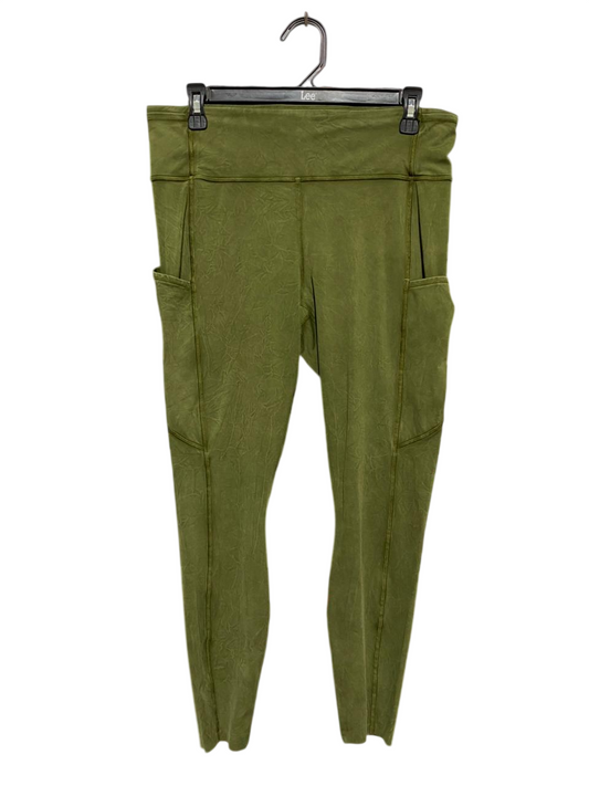 LULULEMON |XL| WAIST 32| HIGH-RISE ALIGN POCKET LEGGINGS – OLIVE GREEN ACID WASH