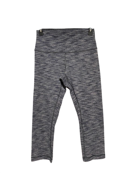 LULULEMON | S| WAIST 26| PREMIUM HIGH-WAISTED CROPPED LEGGINGS – GREY SPACE-DYE PERFORMANCE TIGHTS
