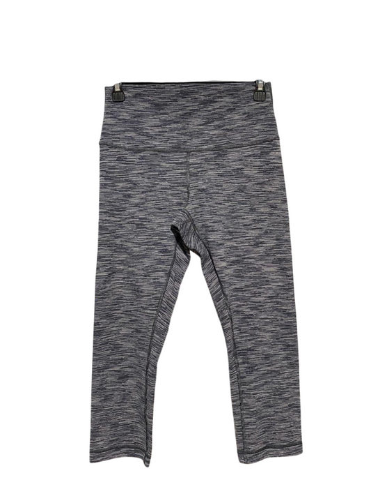 LULULEMON | S| WAIST 26| PREMIUM HIGH-WAISTED CROPPED LEGGINGS – GREY SPACE-DYE PERFORMANCE TIGHTS