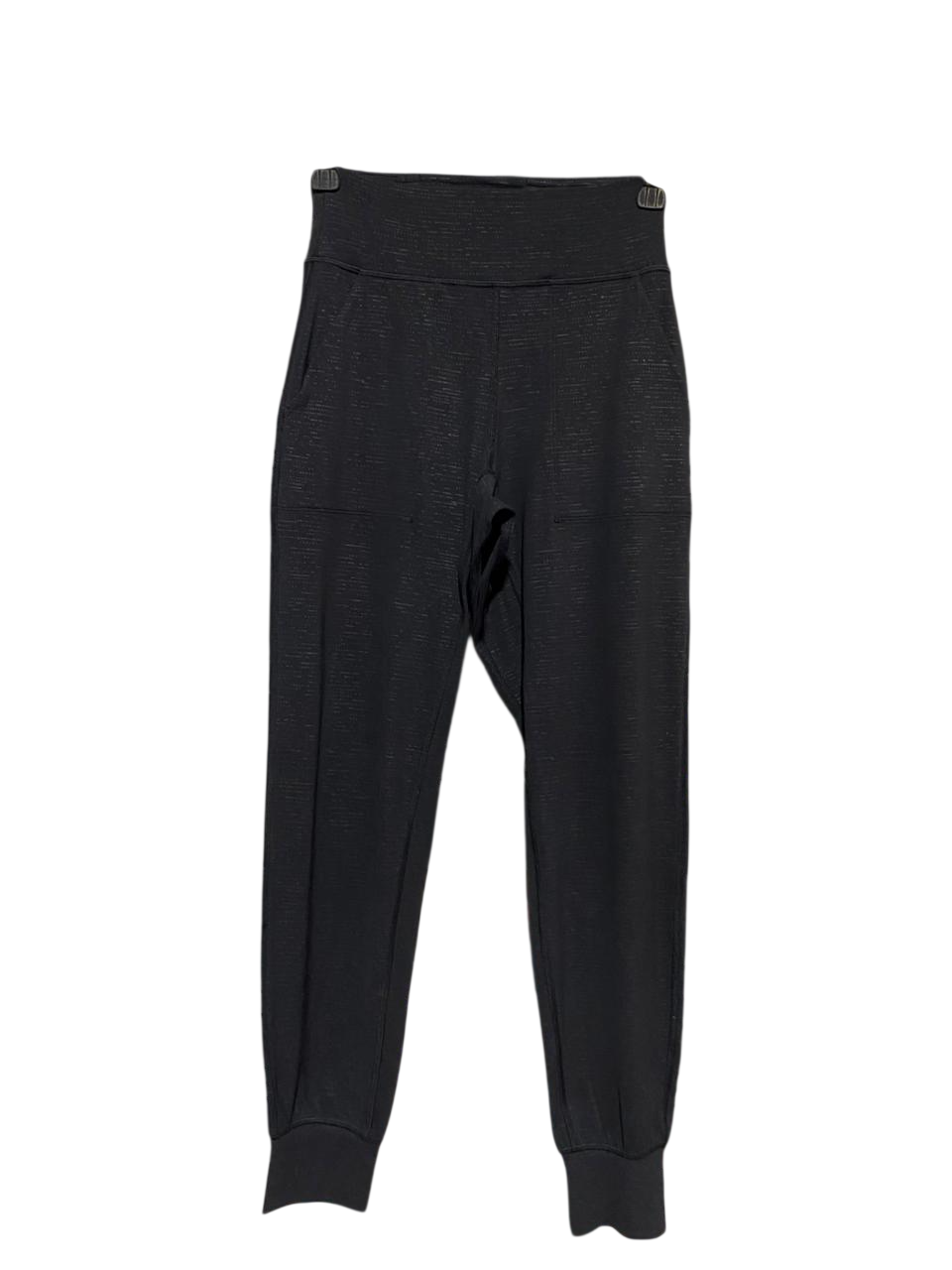 LULULEMON | XS| WAIST 24| PREMIUM HIGH-WAISTED TEXTURED JOGGERS – SLEEK BLACK ACTIVEWEAR