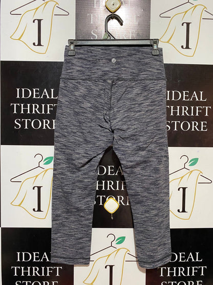 LULULEMON | S| WAIST 26| PREMIUM HIGH-WAISTED CROPPED LEGGINGS – GREY SPACE-DYE PERFORMANCE TIGHTS