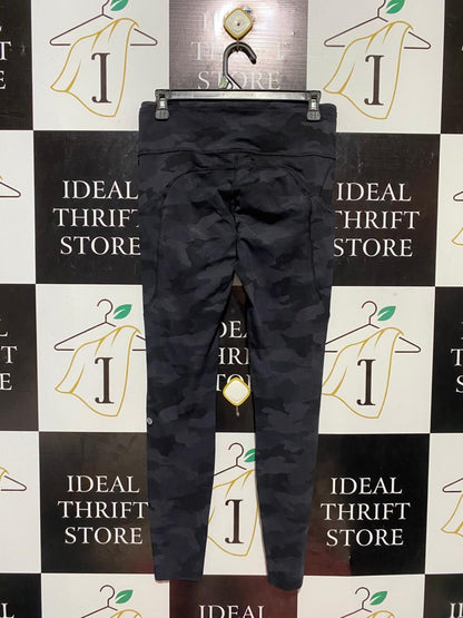 LULULEMON | M| WAIST 28| PREMIUM DARK CAMO REFLECTIVE RUNNING TIGHTS