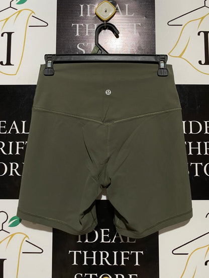 LULULEMON | S| WAIST 26| ALIGN HIGH-RISE BIKER SHORTS – OLIVE GREEN / DARK SAGE
