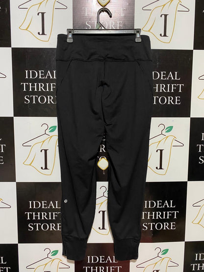LULULEMON | L| WAIST 30| HIGH-RISE RUNNING JOGGERS – BLACK PERFORMANCE TIGHTS WITH ZIPPER POCKETS