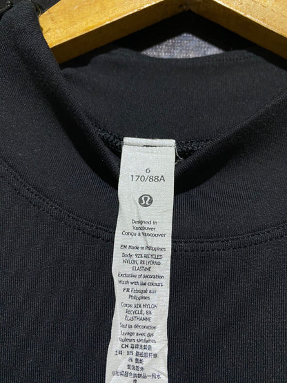 LULULEMON | S| BUST 16| MOCK NECK LONG SLEEVE TRAINING TOP – BLACK WITH REFLECTIVE