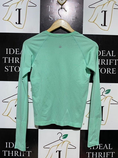 LULULEMON | S| BUST 15| SWIFTLY TECH LONG-SLEEVE MINT GREEN CREWNECK TRAINING TOP