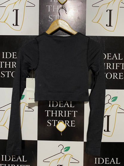 LULULEMON |XS| BUST 12| SWIFTLY TECH CROPPED LONG SLEEVE 2.0 - BLACK