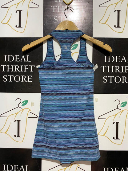 LULULEMON |XS| BUST 11| COOL RACERBACK TANK TOP - STRIATED SPACE DYE BLUE