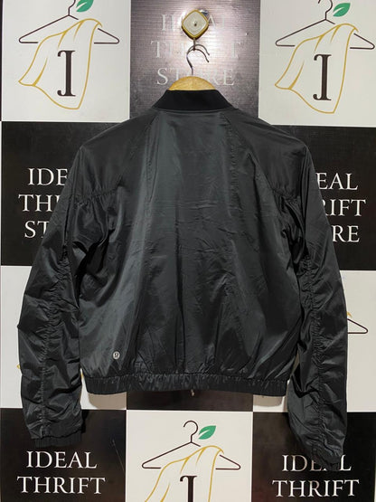 LULULEMON |L| BUST 19| NON-STOP BOMBER JACKET – SLEEK BLACK REVERSIBLE ACTIVEWEAR