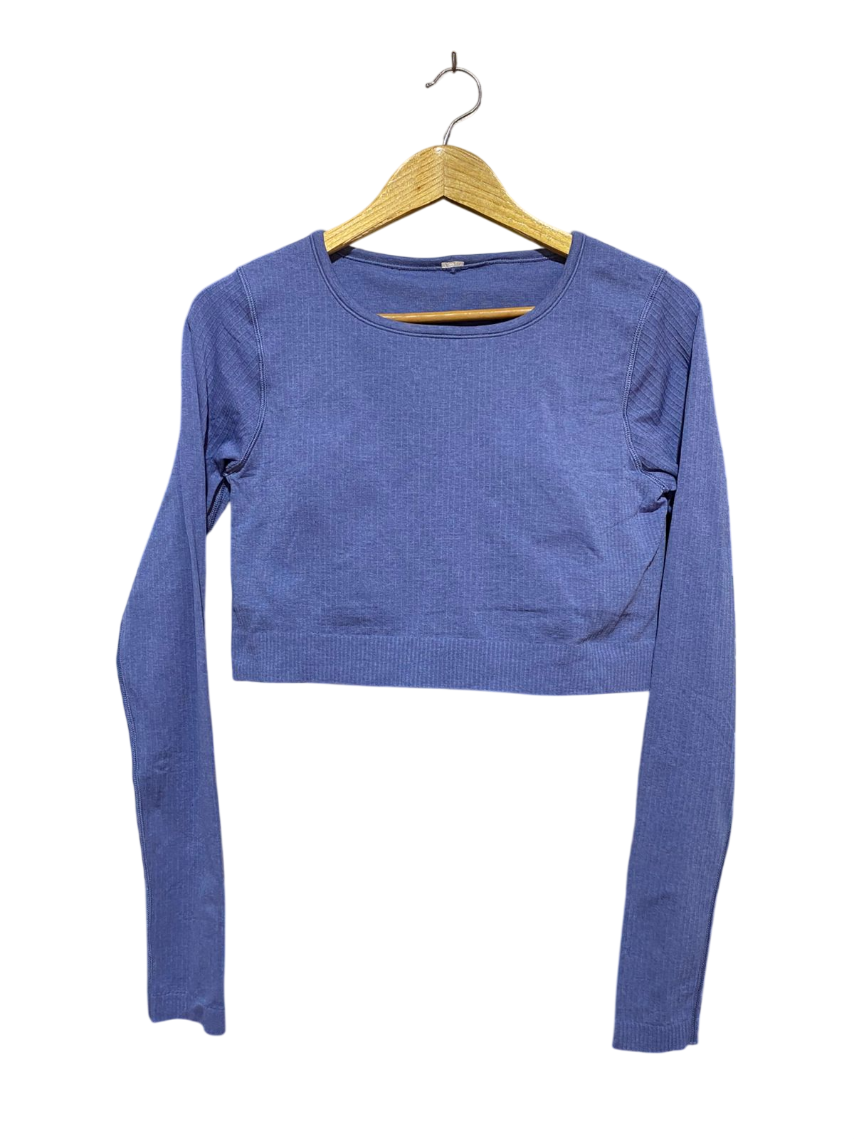 LULULEMON |S| BUST 16| EBB TO STREET SEAMLESS CROPPED LONG-SLEEVE IN PERIWINKLE