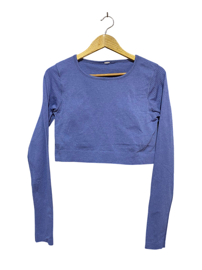 LULULEMON |S| BUST 16| EBB TO STREET SEAMLESS CROPPED LONG-SLEEVE IN PERIWINKLE