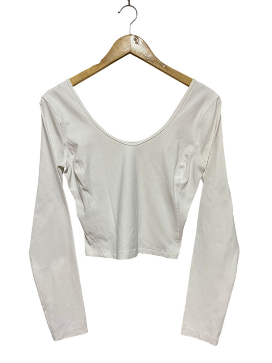LULULEMON |S| BUST 16| ALIGN V-NECK LONG-SLEEVE SHIRT IN WHITE