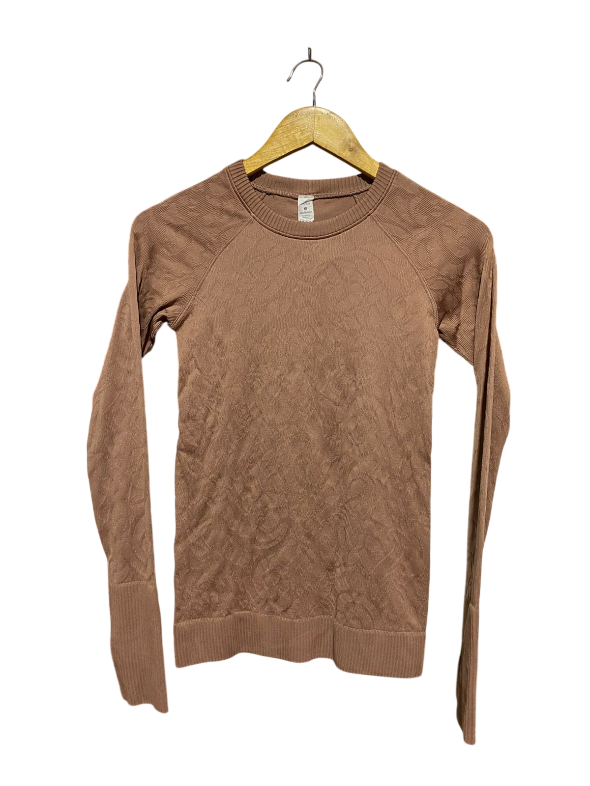 LULULEMON |XS| BUST 14| SWIFTLY TECH LONG-SLEEVE – MOCHA JACQUARD