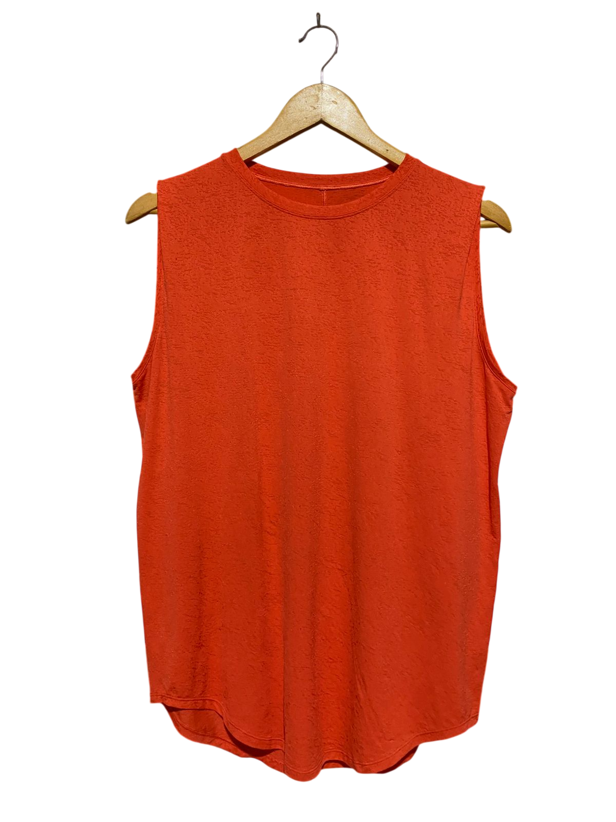 LULULEMON |L| BUST 20| PREMIUM TEXTURED CURVED-HEM MUSCLE TANK – BURNT ORANGE