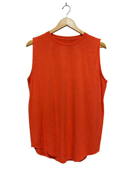 LULULEMON |L| BUST 20| PREMIUM TEXTURED CURVED-HEM MUSCLE TANK – BURNT ORANGE