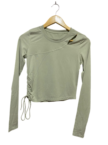 LULULEMON |S| BUST 16| CUT-OUT ROUCHED LONG SLEEVE TOP