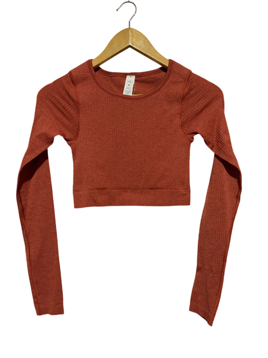 LULULEMON |XS| BUST 11| EBB TO STREET LONG SLEEVE CROP TOP