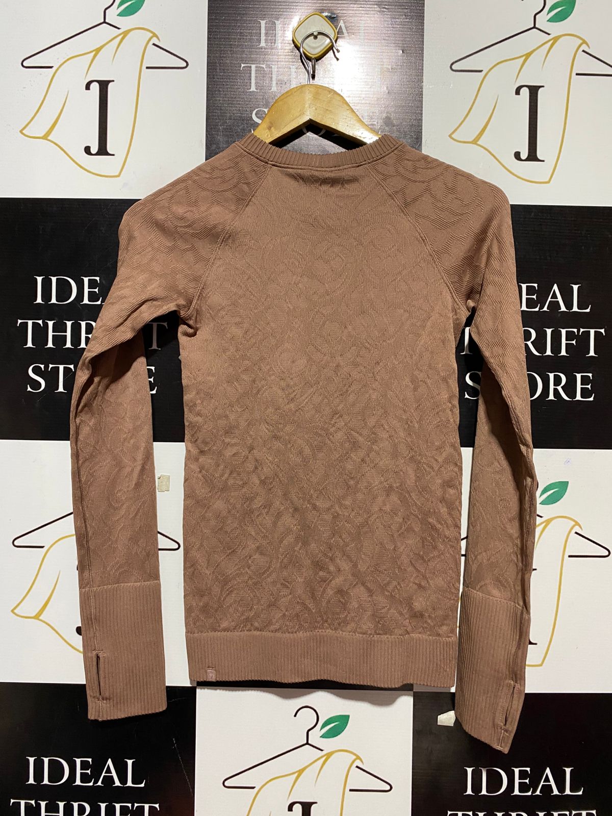LULULEMON |XS| BUST 14| SWIFTLY TECH LONG-SLEEVE – MOCHA JACQUARD