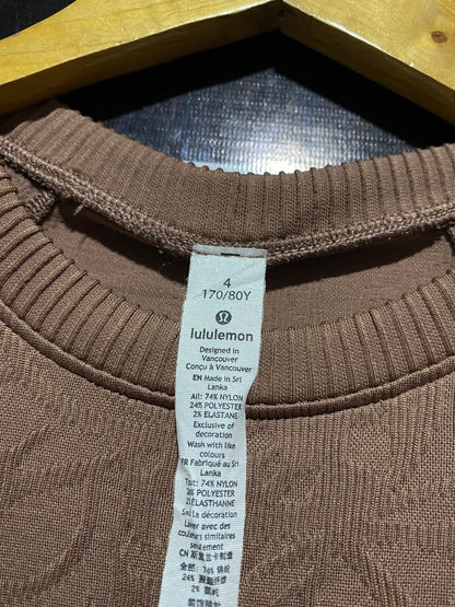 LULULEMON |XS| BUST 14| SWIFTLY TECH LONG-SLEEVE – MOCHA JACQUARD
