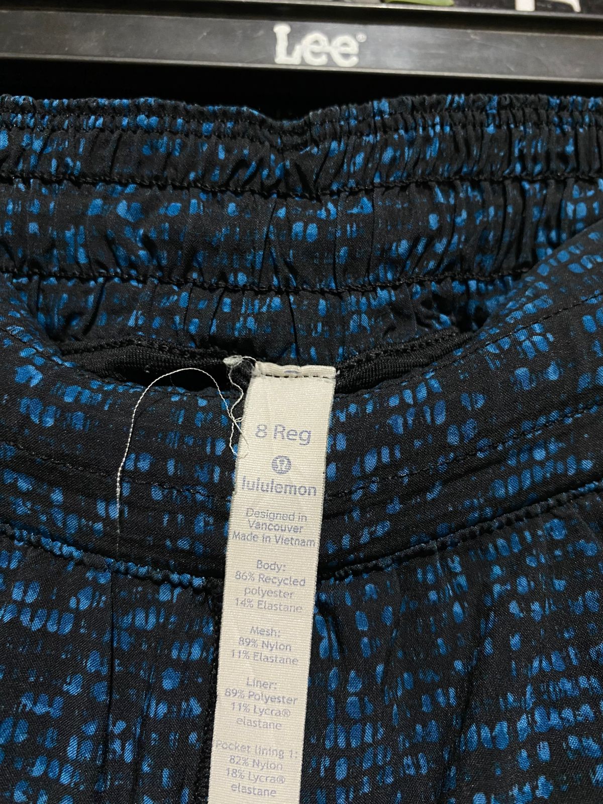 LULULEMON |S| BUST 26| HOTTY HOT LOW-RISE LINED SHORTS – CERULEAN PIXELATE