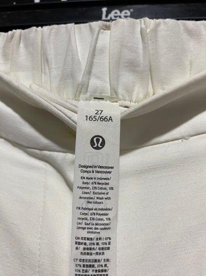 LULULEMON |S| WAIST 26| HIGH-WAISTED PLEATED BERMUDA SHORTS - CHALK WHITE