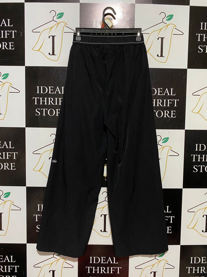 ALO |S| WAIST 25| YOGA HIGH-WAISTED WIDE-LEG LOUNGE PANTS - BLACK