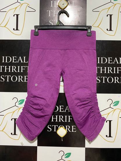 LULULEMON |M| WAIST 27| PREMIUM HIGH-RISE RUCHE-DETAIL SEAMLESS CAPRI LEGGINGS