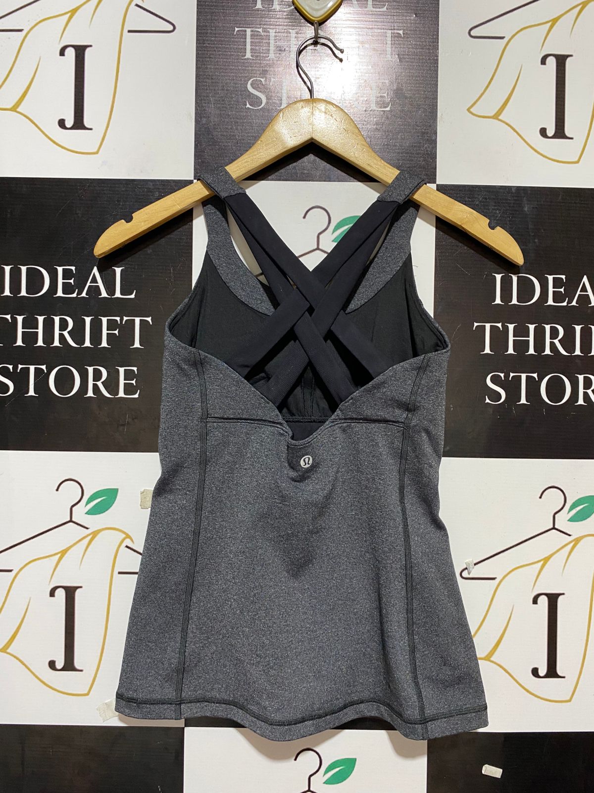 LULULEMON |XS| BUST 13| EBB TO STREET TANK TOP IN HEATHERED BLACK
