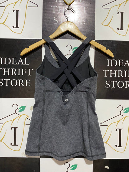 LULULEMON |XS| BUST 13| EBB TO STREET TANK TOP IN HEATHERED BLACK