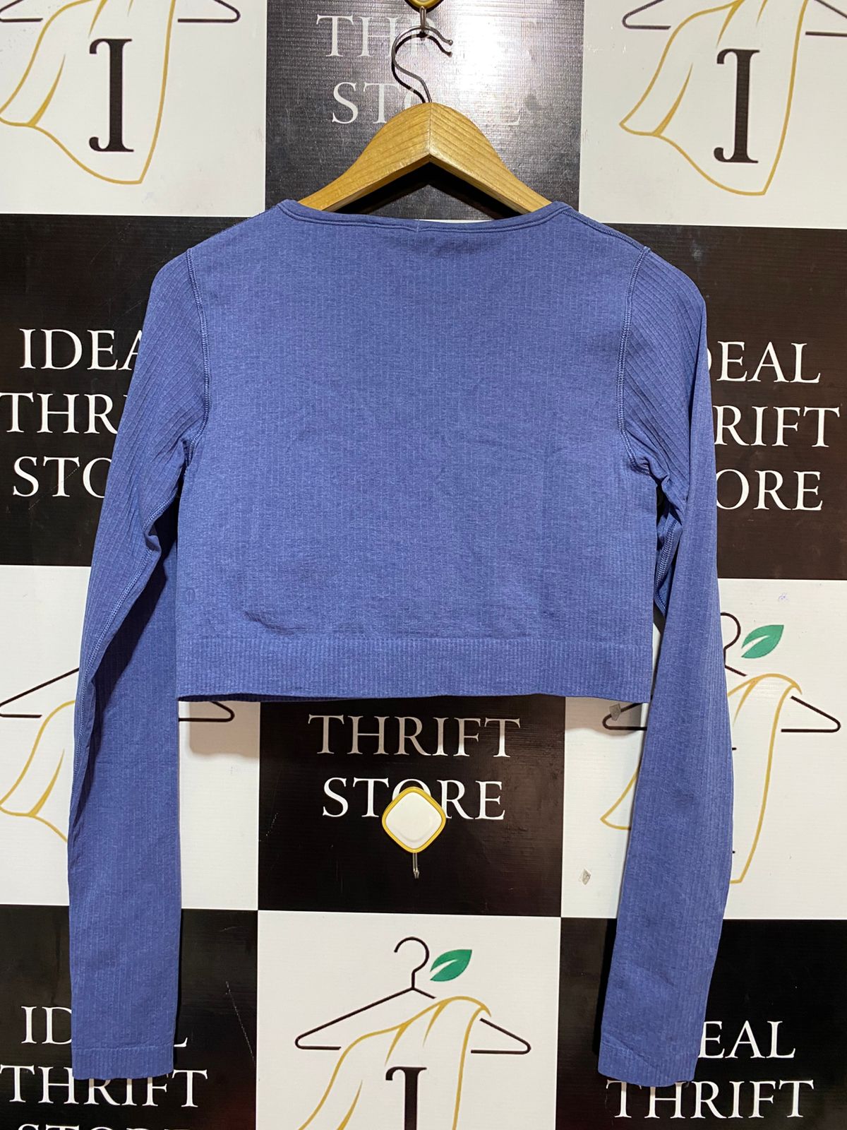 LULULEMON |S| BUST 16| EBB TO STREET SEAMLESS CROPPED LONG-SLEEVE IN PERIWINKLE