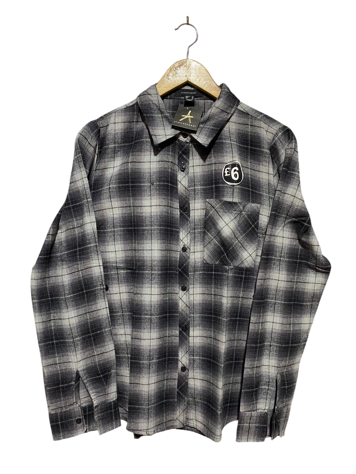 ATMOSPHERE |XL| BUST 21| B23| CLASSIC MONOCHROME CHECKERED FLANNEL SHIRT