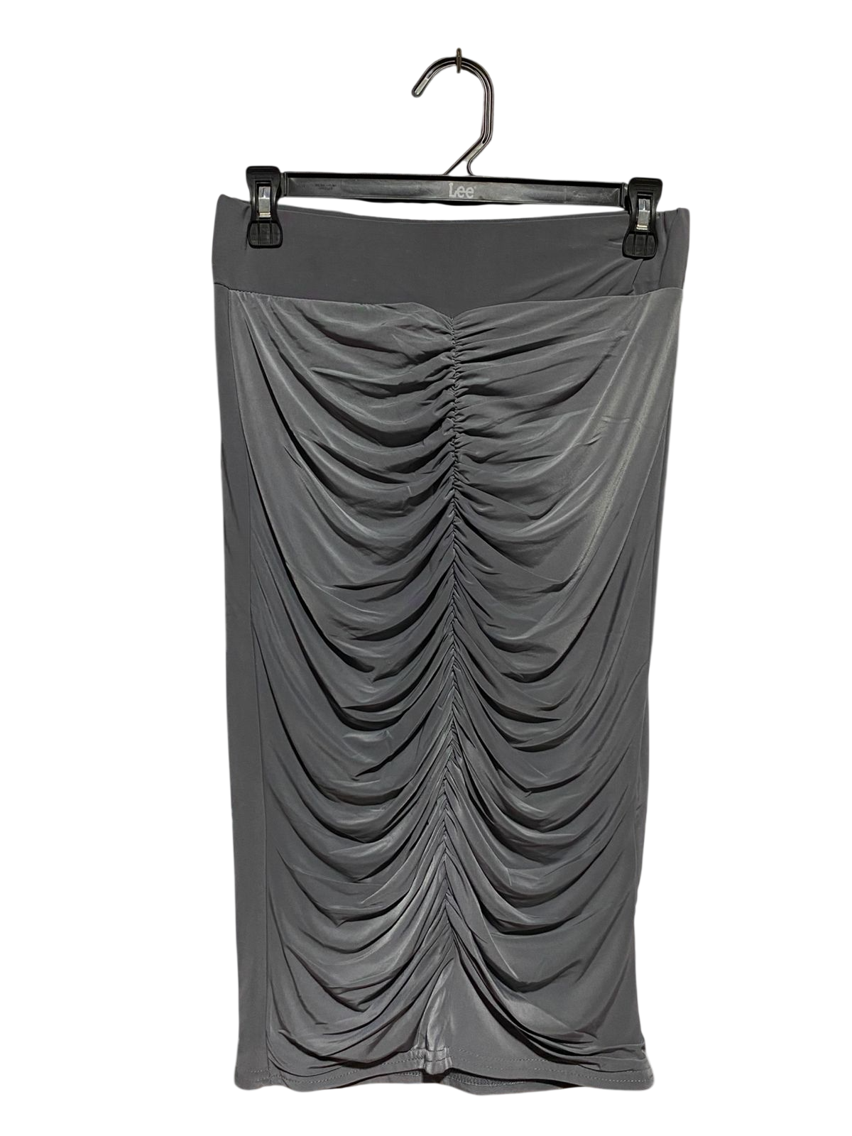 QUIZ |M| WAIST 27| B23| CHIC ANTHRACITE GRAY RUCHED BODYCON MIDI SKIRT