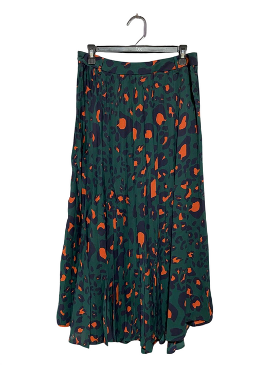 SHEIN |L| WAIST 32| B23| VIBRANT LEOPARD PRINT PLEATED MAXI SKIRT