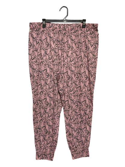 DISNEP |XXL| WAIST 38| B23| BAMBI PRINT PINK JOGGER PAJAMA PANTS