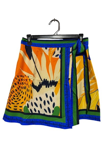SHEIN |M| WAIST 28| B23|  VIBRANT GEOMETRIC FLORAL WRAP MINI SKIRT