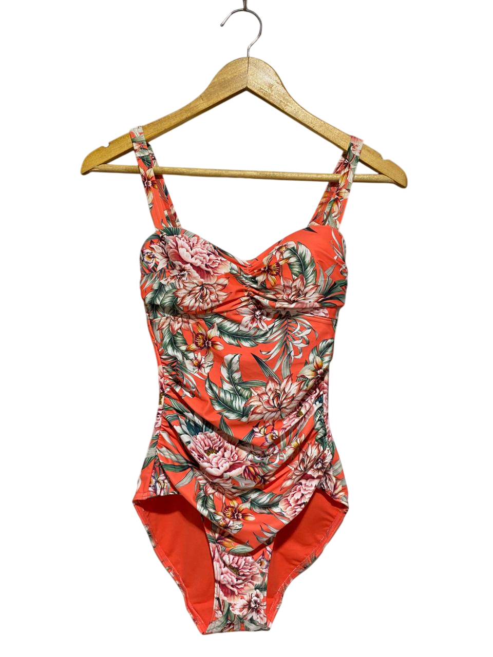 TARGET WOMAN |XS| BUST 12| B23| TROPICAL FLORAL RUCHED ONE-PIECE SWIMSUIT