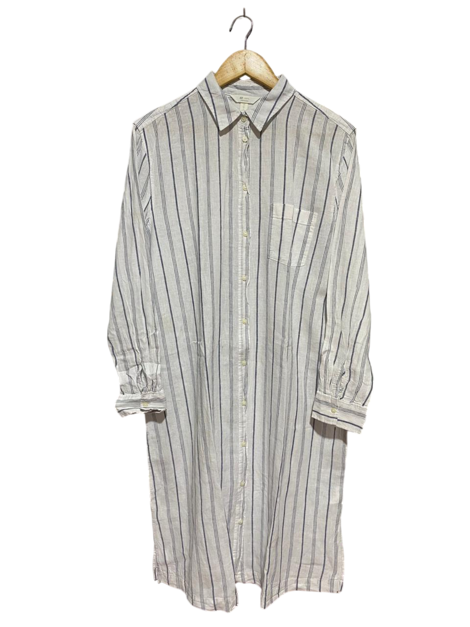 H&M |M| BUST 21| B23| L'AMOUR STRIPED LINEN-BLEND SHIRT DRESS