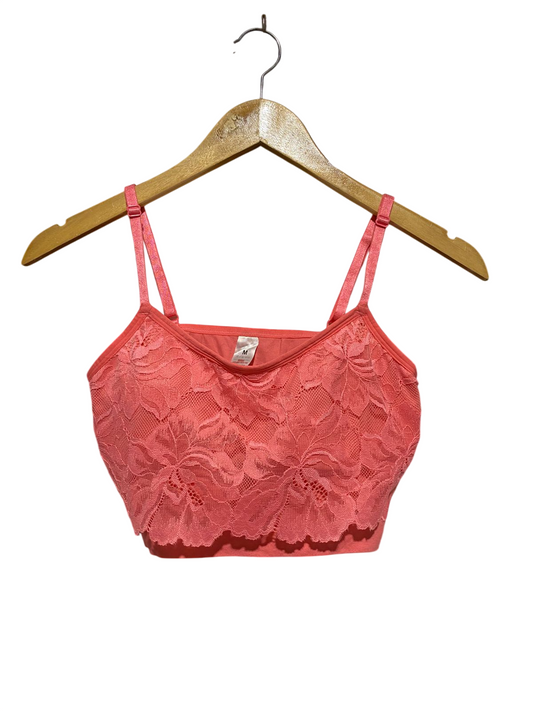 GEORGE |M| BUST 13| B23|  CORAL SCALLOPED LACE BRALETTE CROP TOP