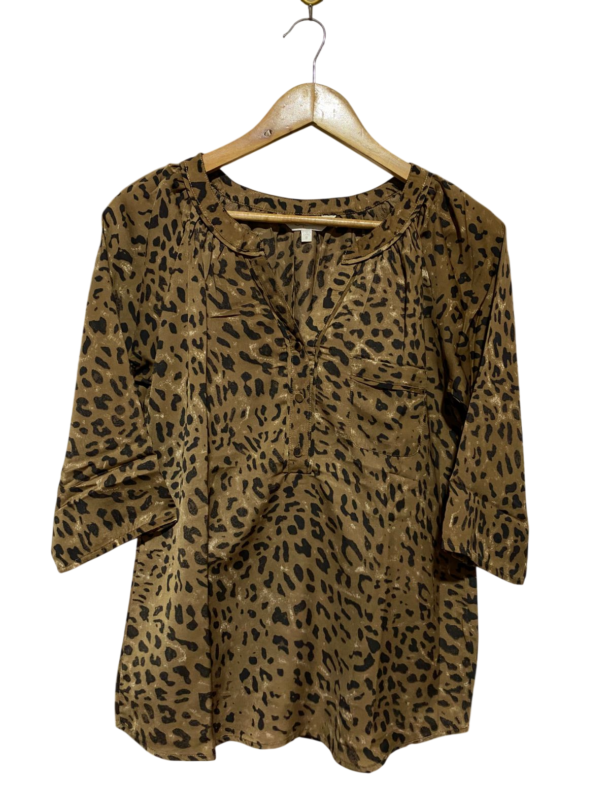 CAPTURE |M| BUST 18| B23| EXPRESS LEOPARD PRINT SATIN-SHEEN BLOUSE