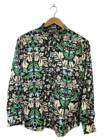 MAX|M| BUST 19| B23| FLORAL DAMASK BUTTON-DOWN BLOUSE