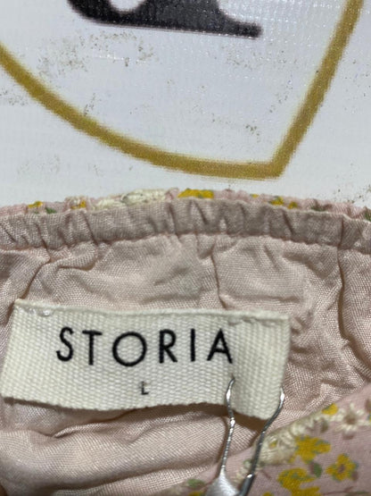 STORIA |L| BUST 19| B23| FLORAL PUFF-SLEEVE CROP TOP