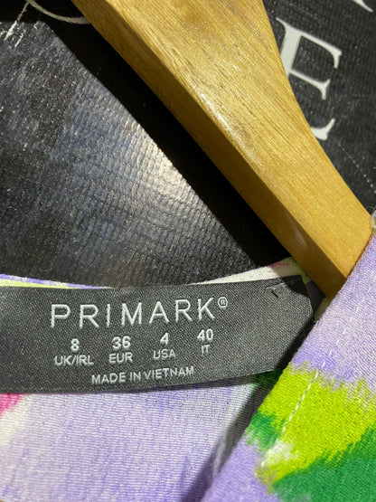 PRIMARK |S| BUST 15| B23| VIBRANT ABSTRACT FLORAL V-NECK MIDI DRESS
