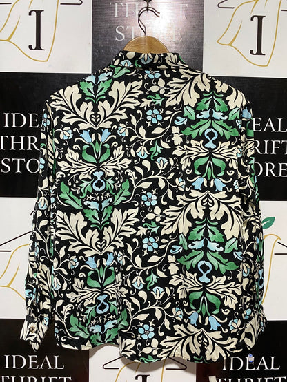 MAX|M| BUST 19| B23| FLORAL DAMASK BUTTON-DOWN BLOUSE