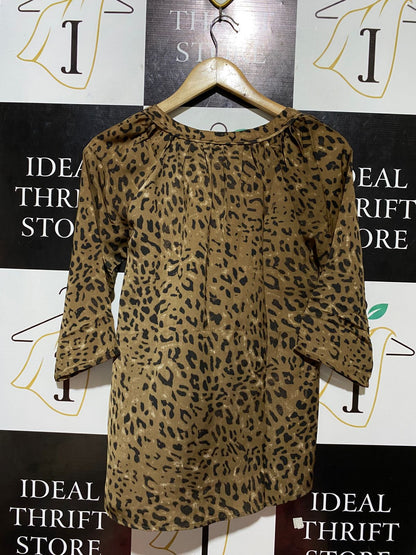 CAPTURE |M| BUST 18| B23| EXPRESS LEOPARD PRINT SATIN-SHEEN BLOUSE